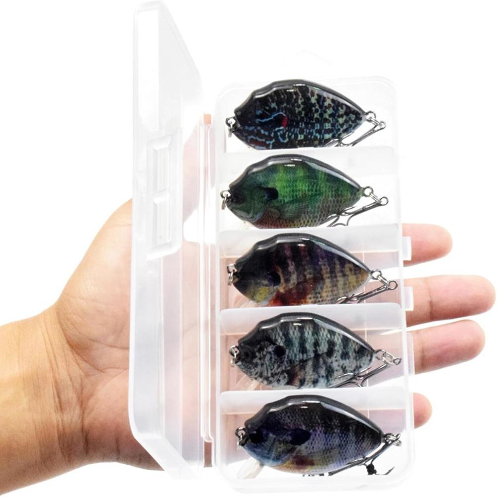5PCS with 3D Eyes Swimbait Lures 6cm 14.7g Fishing Crankbait Freshwater Fishing