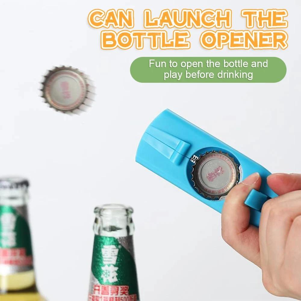 1PC Portable Cap Gun Creative Flying Cap Launcher Bottle Beer Opener Bar Tool Drink Opening Gun Shaped Bottle Lids Bottle Opener