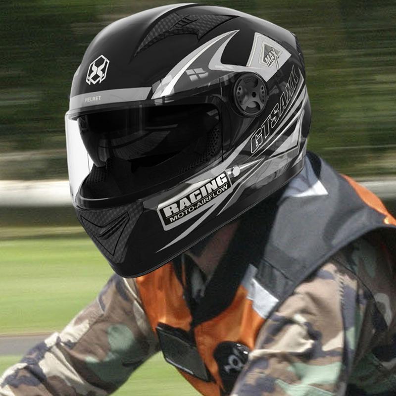 Dual Visor Motorcycle Headwear Full Face Street Bike Headgear With Dual Visor Mountain Bike Headwear For Motorcycles Scooters &