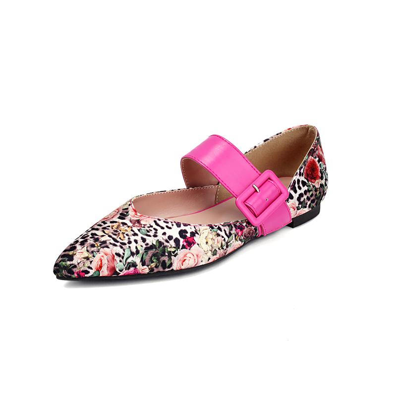 

FOREADA Women Mary Janes Pointed Toe Flats Buckle Mixed Colors Glove Shoes Concise Ladies Fashion Shoes Spring Autumn Yellow 43 39 розы красного