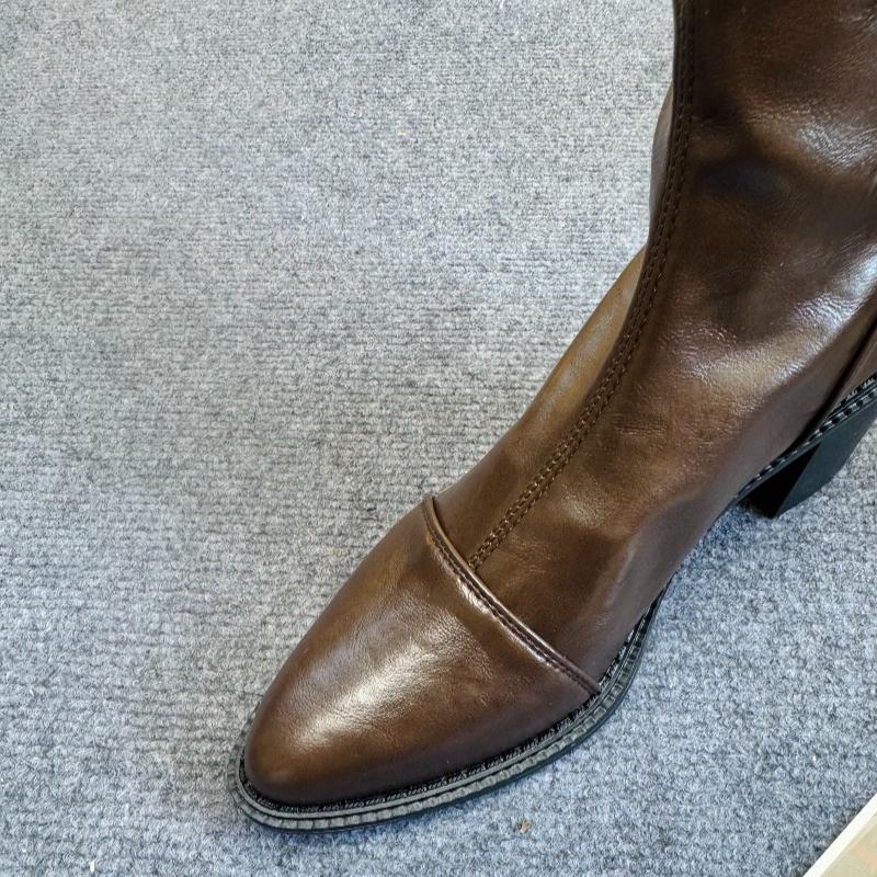 Fashion Fashion Pointed Toe Sleeve Soft Sole Anti-slip Wear-resistant Block Heel Tall Boots