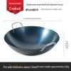Wutuo 60cm Tradiční rafinovaná litinová pánev Wok s dvojitou rukojetí