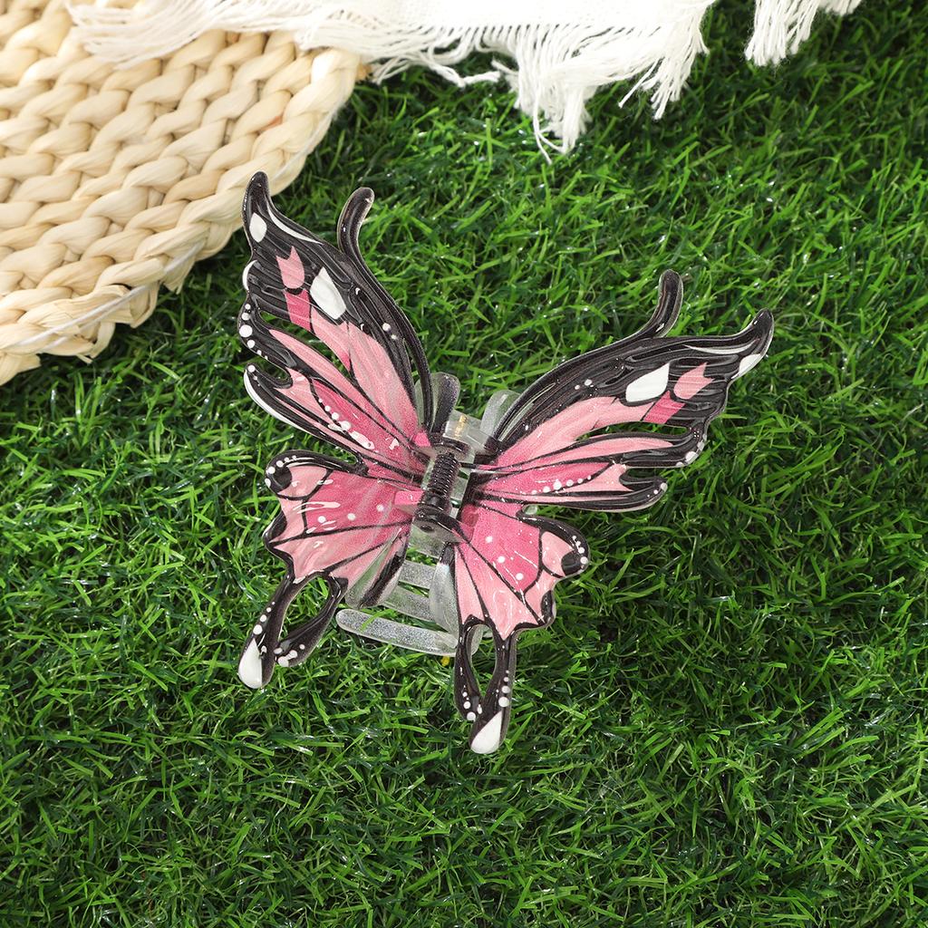 AWAYTR Vícebarevná Akrylová Sponka do Culíku s Motýlem pro Ženy Dívky Nová Gradientní Silná Sponka do Vlasů Drápek do Vlasů Vlasové Doplňky