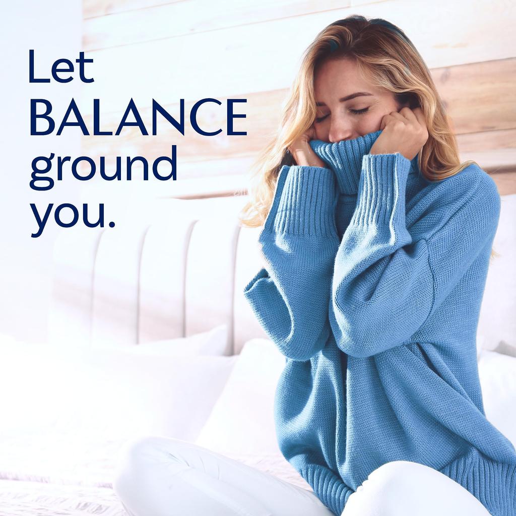 Downy Infusions Laundry Fabric Softener Crisp Rain and Blue 81 fl oz Liquid, BALANCE, Eucalyptus,