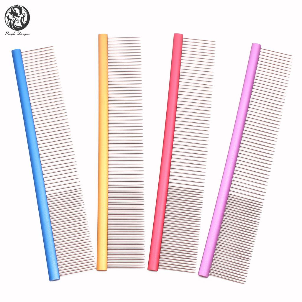 Aluminum Alloy Large Rake Comb for Long Hair Pets 7910 Dog Cat Deshedding Massage Hair Removal Slicker Stainless Steel Dematting