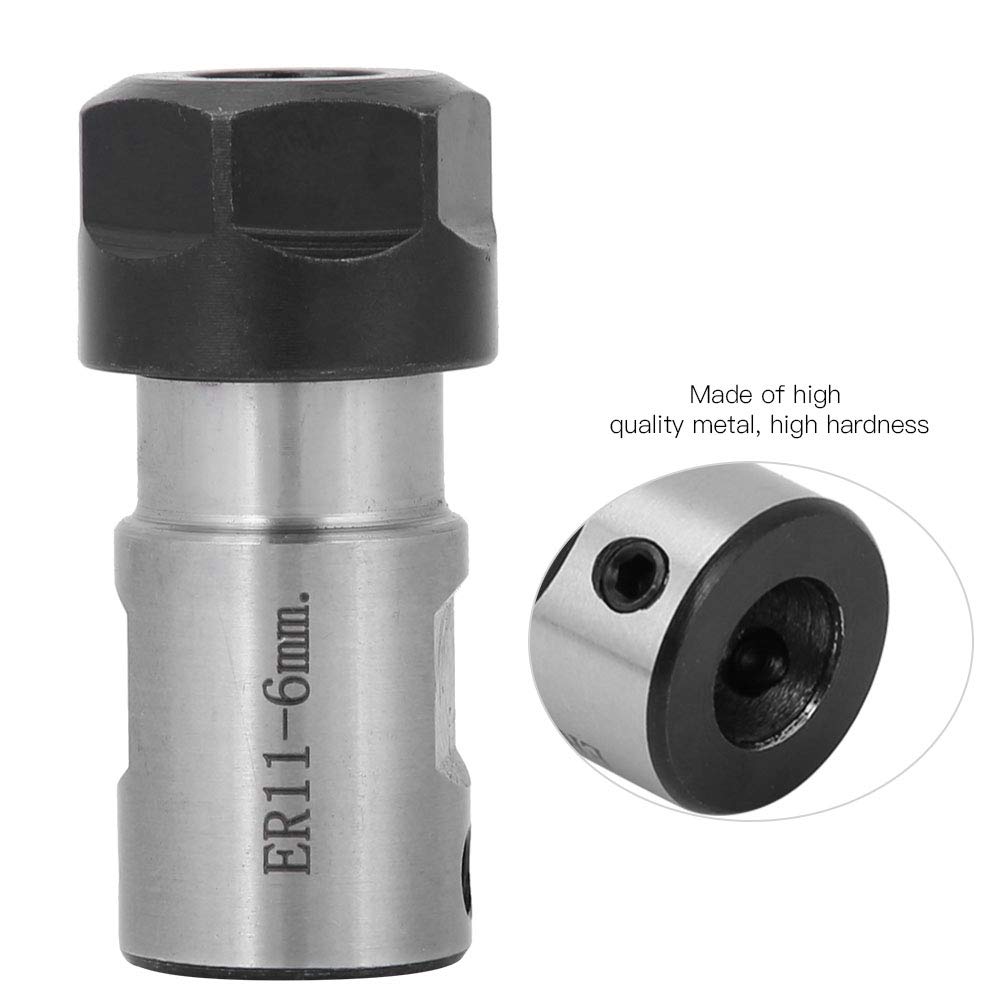 Collet Chuck Holder 5mm 6mm 8mm Milling Holder Straight Motor Shaft Chuck Collet Tool Holder C16 ER11 35L CNC Router Collets (6mm Shaft Diameter)