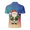Men's Casual Short Sleeve Shirt with Christmas Print and Loose Fit for Holiday
