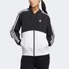 Adidas Neo Essential Woven Jacket With Spliced Design And Brand Logo Print Women Jackets Black White HM2007