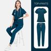 14-Color Scrub Set Women'S High Quality Pocket V-Neck Two-Piece Set Doctor Nurse Uniform Hospital Overalls Thick
