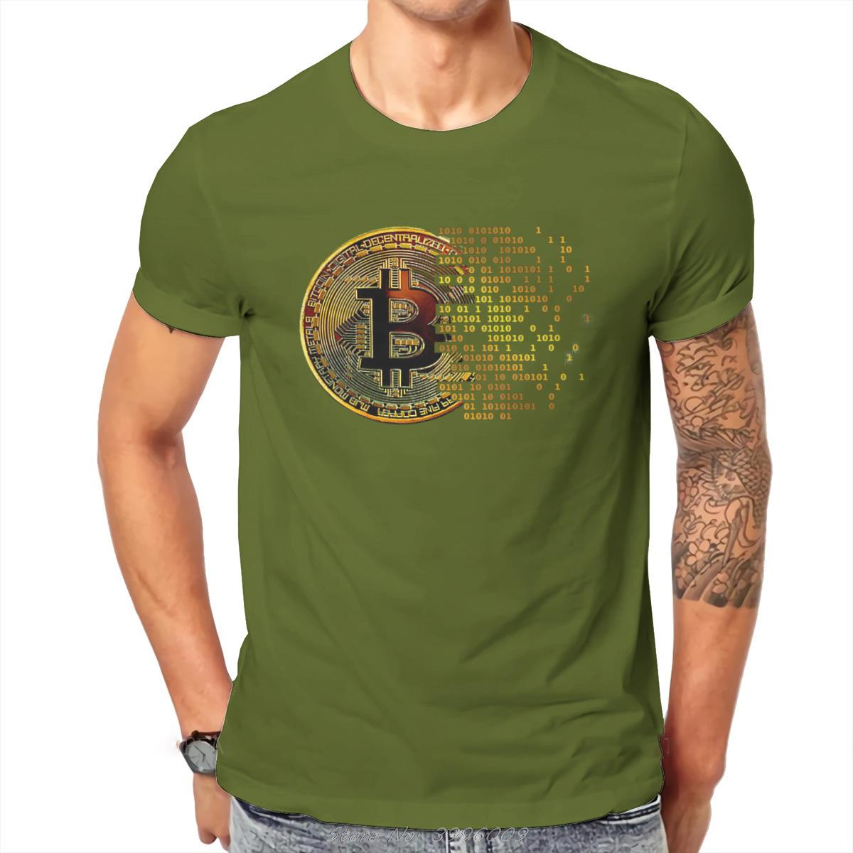 Криптовалюта I Love Bitcoin Art Футболка Классические футболки унисекс с графикой Свободная хлопковая футболка с круглым вырезом L