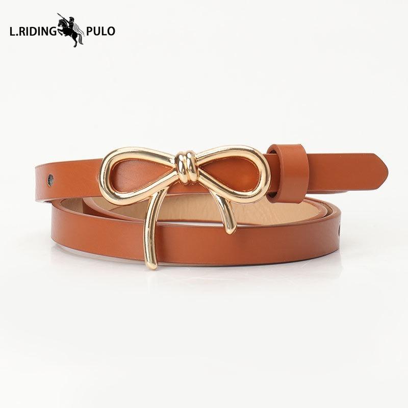 

Украшение в виде бантика ПУ кожа Высококачественный тонкий ремень Подходящая одежда Высококачественный женский тонкий ремень 103cm