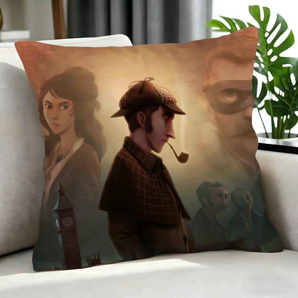 character Sherlock Holmes Cushion Cover Cushion Cover Set Pcs x x x Pillowcase Decorative Sofa Home Decor