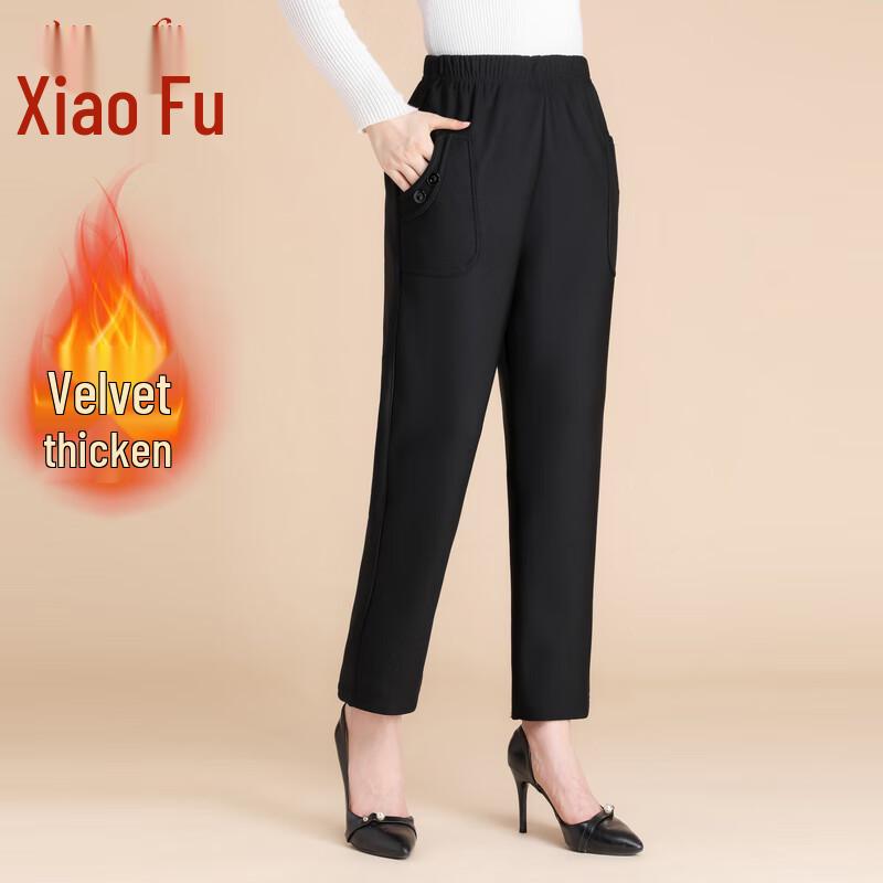 

Elderly Women s Warm Straight-Leg Casual Pants 5XL