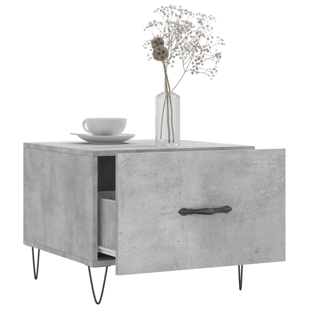 Coffee Table Concrete Gray 50x50x40 cm Wood Based Material