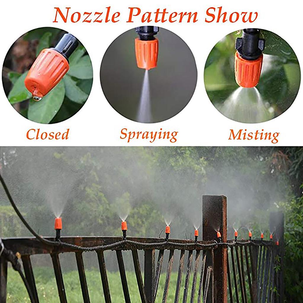 20Pcs Adjustable Orange Misting Nozzle Garden Greenhouse Terrace Watering Cooling Landscape Sprayer Flower Plant Irrigation Tool