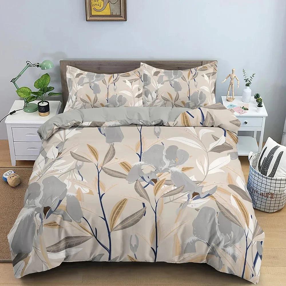 Modernes Bettwäscheset Blumenmuster Bettbezug Schlafzimmer 3D Bettdeckenbezüge Einzelbett Twin King Size Bettdeckenbezug Heimtextilien