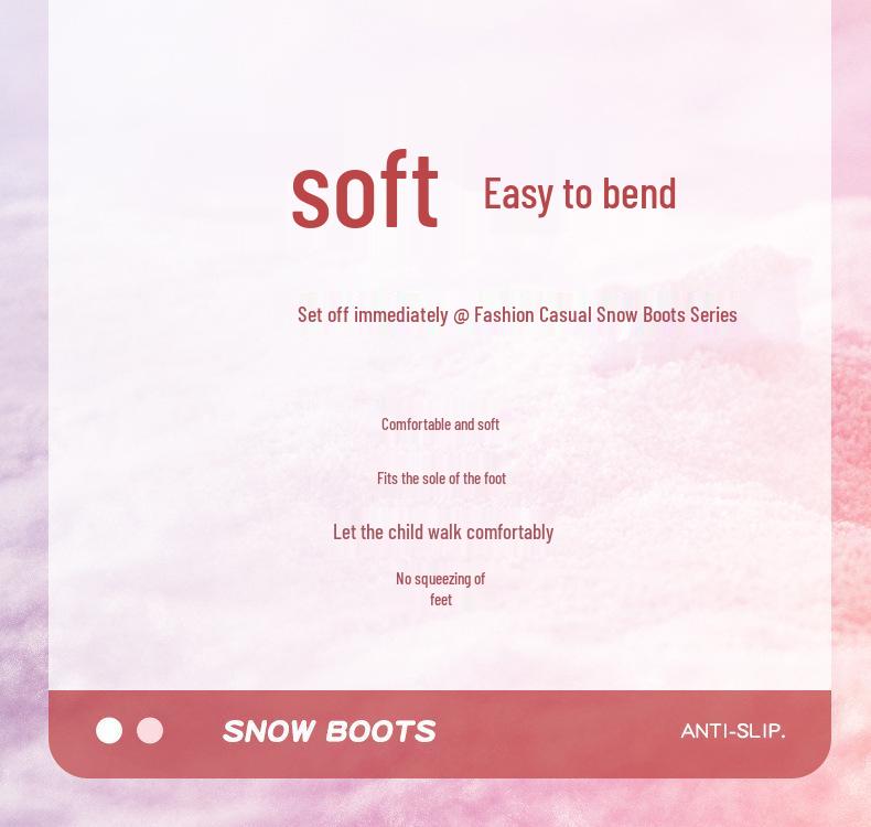 Girls' Pink Winter Snow Boots: Non-Slip, Warm, Fashionable, Perfect for Older Kids