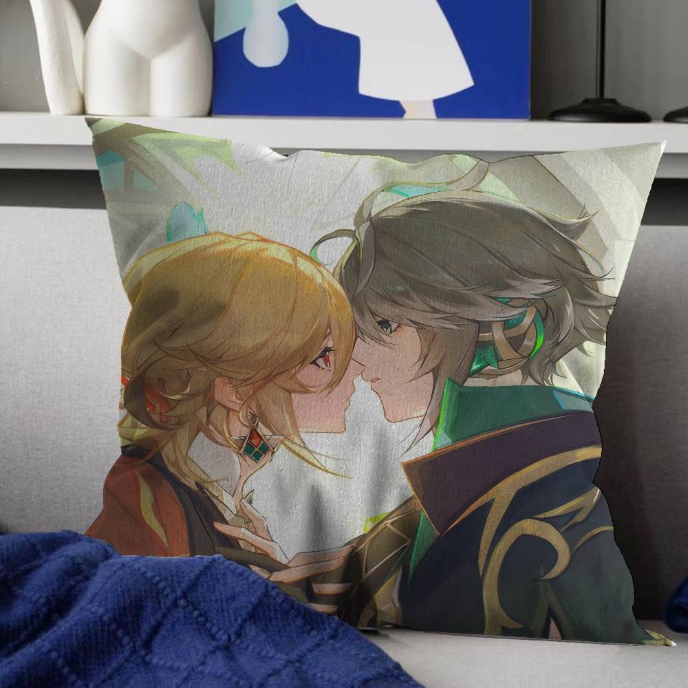Genshin Impact Kaveh Alhaitham Cushion Cover Inches Farmhouse Decor Home Throw Pillow Covers for Couch Decorations