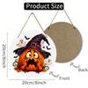 Spooky pumpkin print natural wood plaque Round Wooden Hanging Plaque home wall decor party supplies festive Halloween interior ornament