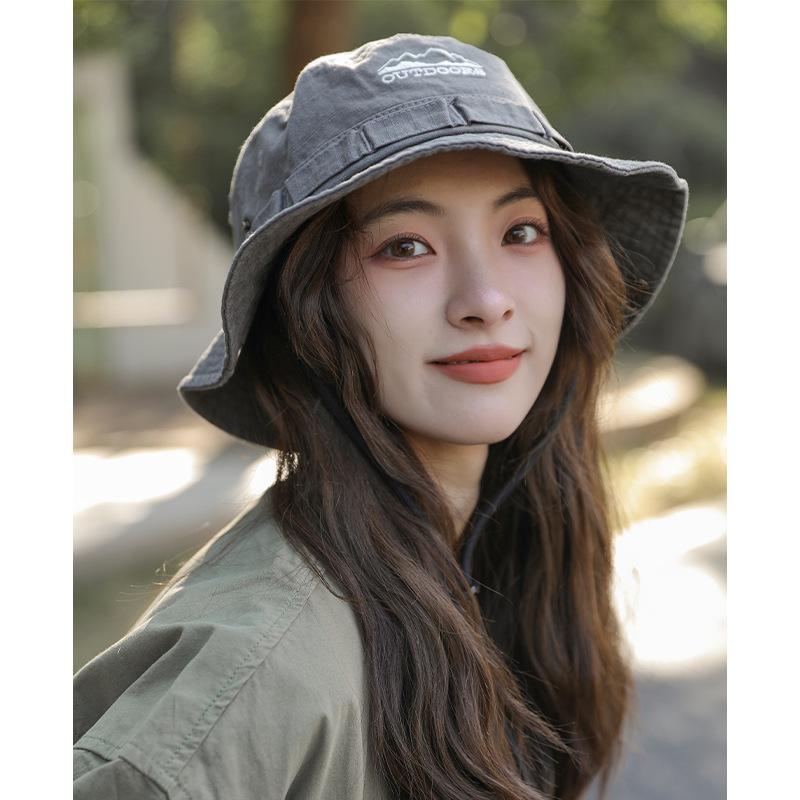 Japanese mountaineering hat women's summer quick-drying breathable big eaves shading bucket hat outdoor hiking western cowboy hat
