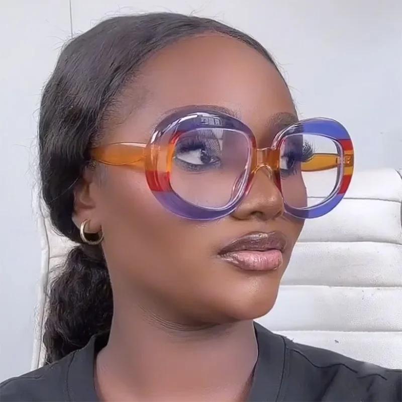 Vintage Round Spectacle Frame Women Luxury Oval Anti Blue Light Glasses Frame Retro Fashion Men Sunglasses