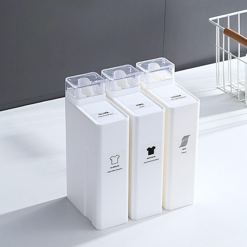 3pcs Laundry Detergent Bottle Plastic Large Capacity Bottle Bathroom Shampoo Shower Gel Storage Glass Bottle Replacement Bottle