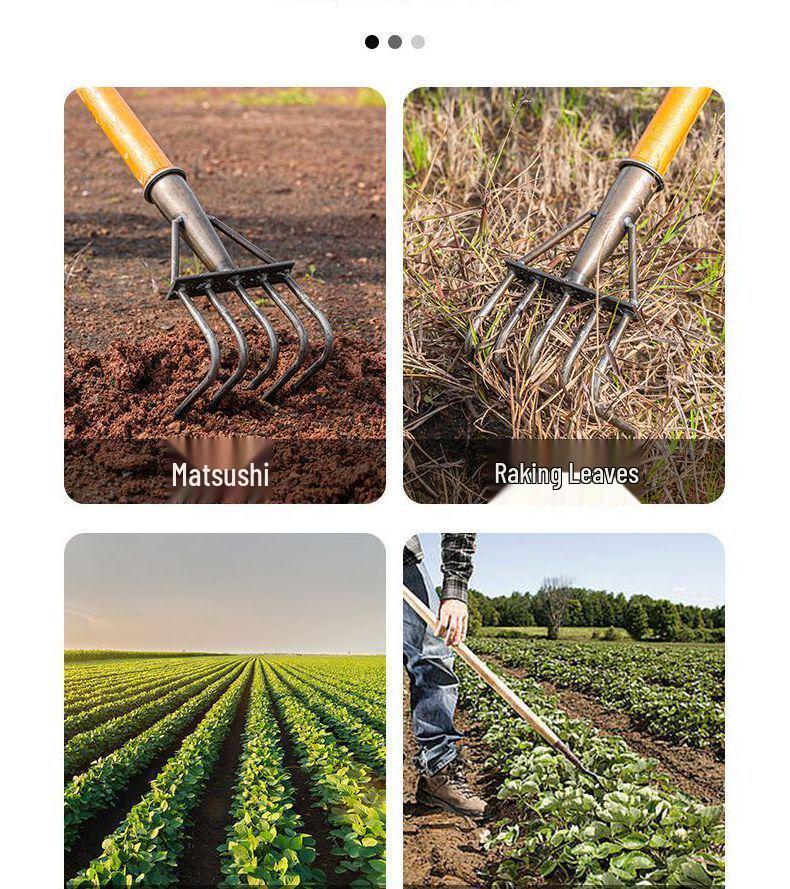 Five-Tooth All-Steel Rake for Beach, Clam Digging, and Gathering Seafood