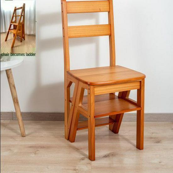 Folding Solid Wood Ladder Chair for Home and Elderly Use