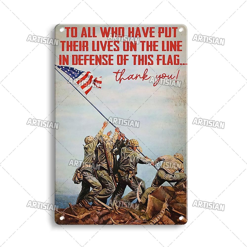 Artisian Army Metal Plate Soldier Tin Plaque Patriotism War Decorative Sign Wall Decor Garage Bar Pub Club Hotel Kitchen Home