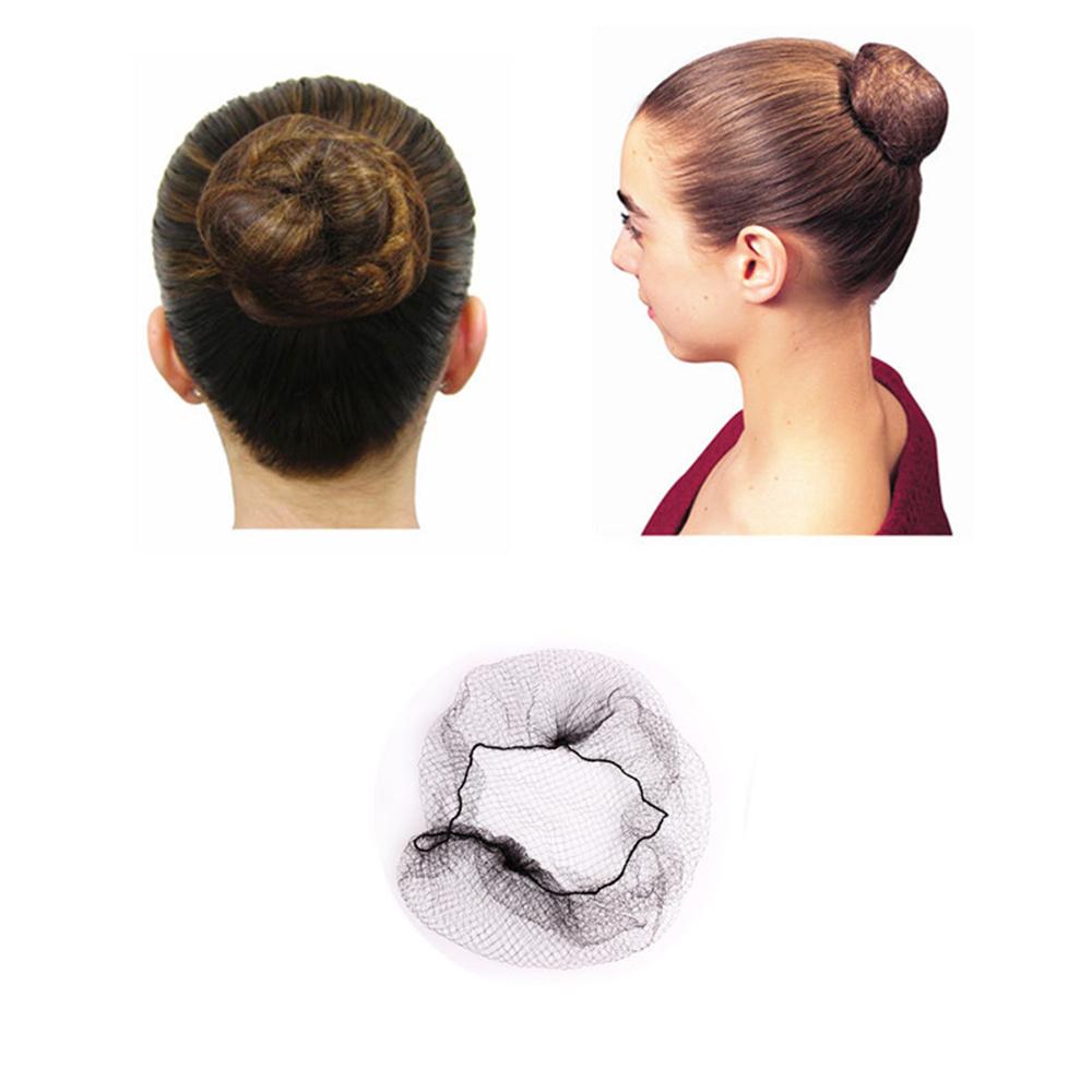 100Pcs Invisible Hair Nets Bun Cover Elastic Edge Mesh Hairnet Stretch Cap Black