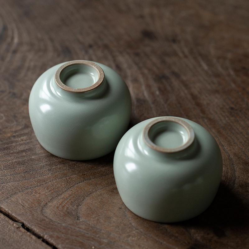 140ml Tianqing Ceramic Tea Cup Vintage Handmade Ru Porcelain Crackle Master Cup