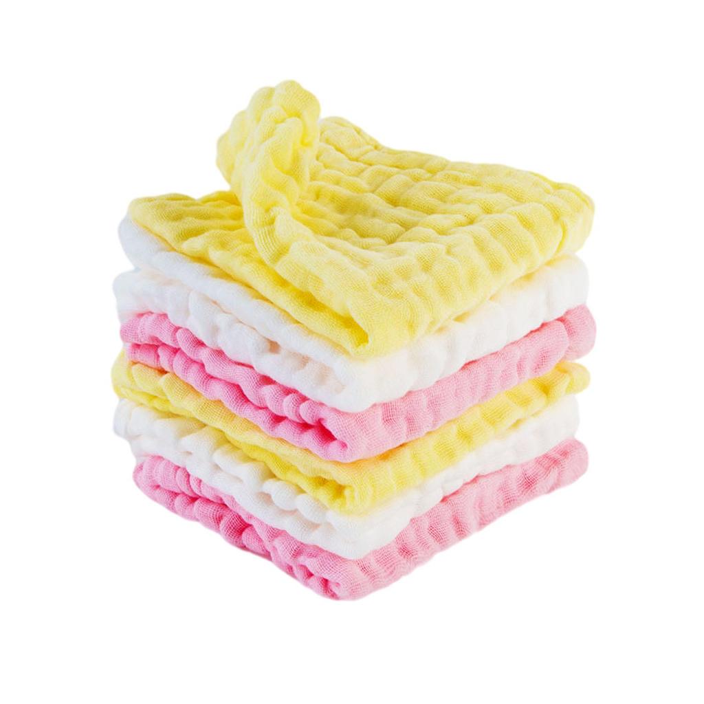 5/6 Pack Baby Muslin Washcloths 6-Layer Thick Cotton Gauze Soft Absorbent Newborn Face Towel for Bathing Feeding Sensitive Skin Reusable Wipes