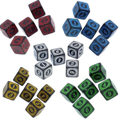 50/25//10/5/2PCS 16mm Polyedrische 4 Seite Geschnitzte Muster Würfel Set D6 Für Spiel DIY Brettspiel Zubehör