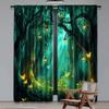 2Pcs Fantasy Nature Curtains Gothic Fantasy Forest Magic Dreamland Fairy Landscape Suitable For Bedroom Bathroom Living Room