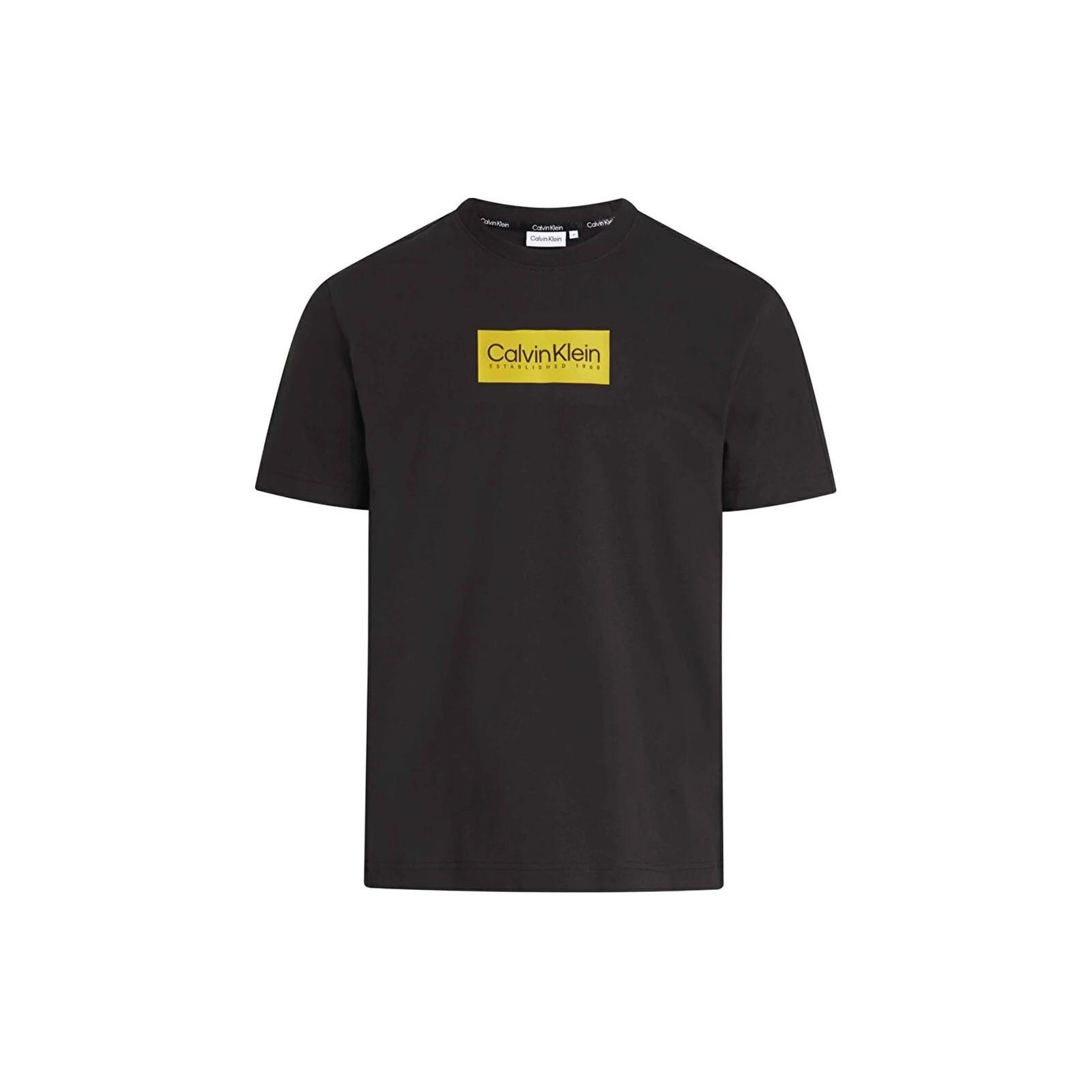 

Calvin Klein Round Neck Letter Print Straight Fit Short Sleeve T-Shirt Men Tops Black K10K112403-BEH S