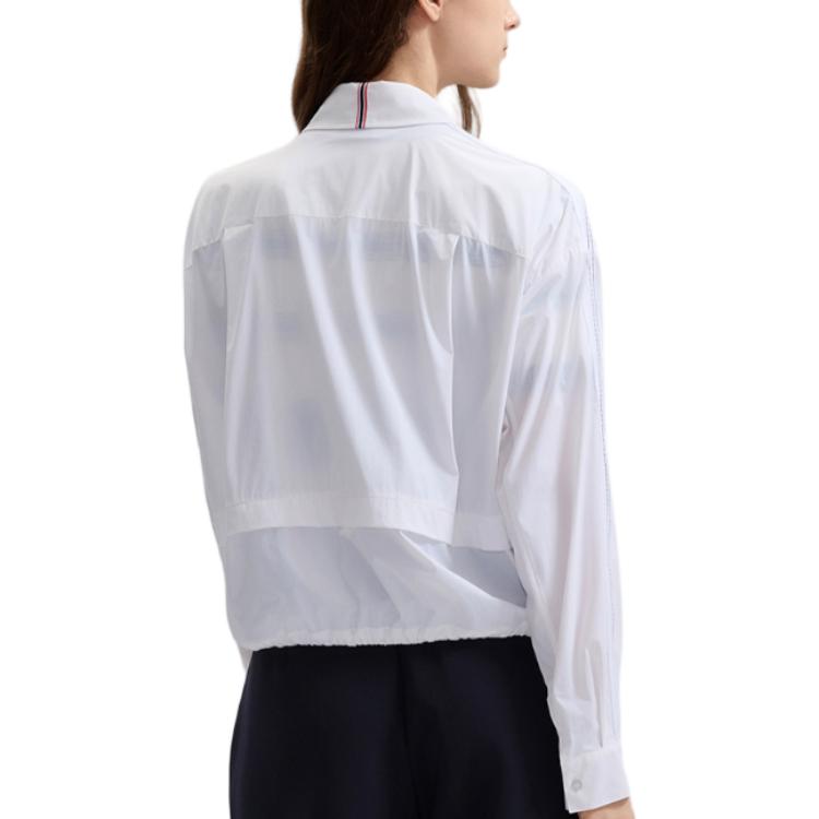 Fila Loose Fit Polo Button-Up Long Sleeve Shirt Women Shirts Standard-White F11W431705F-WT
