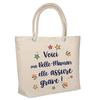Tote Bag - PLANETEE - Mother-in-law She's Awesome! - Jute - Beach Insulated - Beige