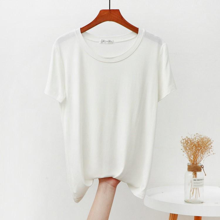 2022 Frühling/Sommer Damen Locker Modal Rundhals Kurzarm T-Shirt