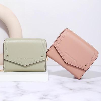 Tailian Multi-Card Slot Korean Solid Color Coin Purse for Ladies - Short Folding Wallet