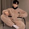 Men's Three-Layer Thickened Cotton Winter Pajamas - Warm, Simple, Luxury, and Suitable for Indoors and Outdoors.