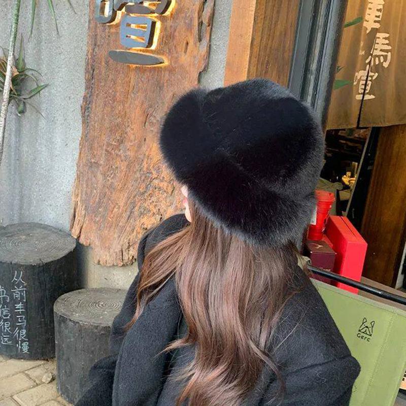 Women Autumn Winter Faux Fur Hat Sweet And Lovely Warm Hats Girls Outdoor Quality Faux Mink Fur Caps