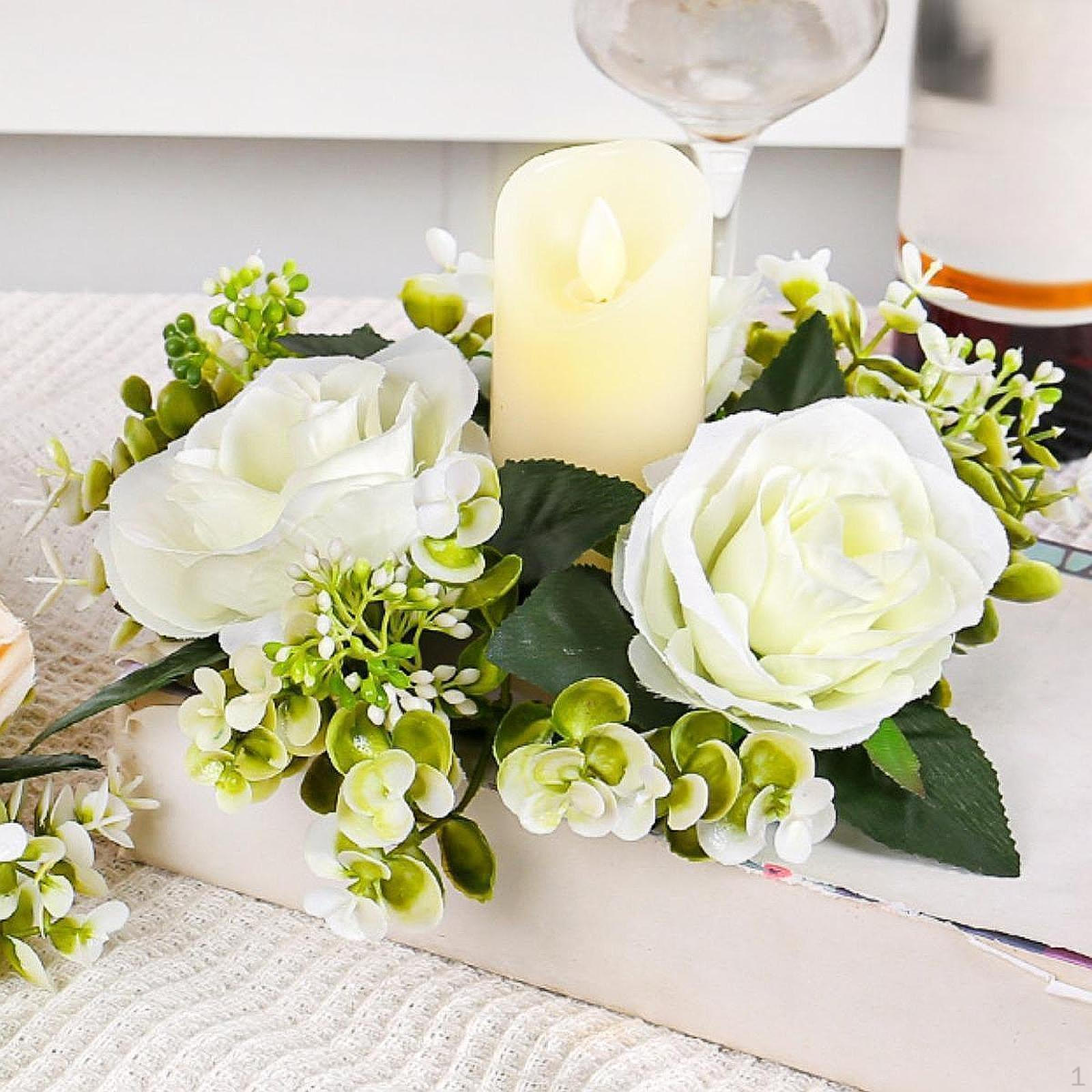 

Подсвечник искусственный венок фермерский дом для праздничной столовой зелёный