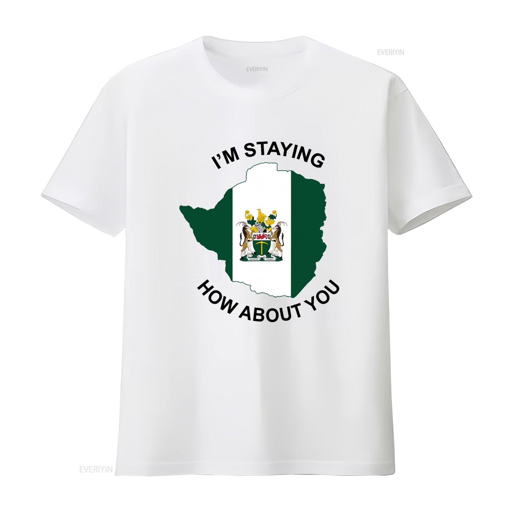 

Mens T Shirt Im Staying Rhodesia How About You Print vintage Washed designer clothes Versatile Stylish fashion Breathable L