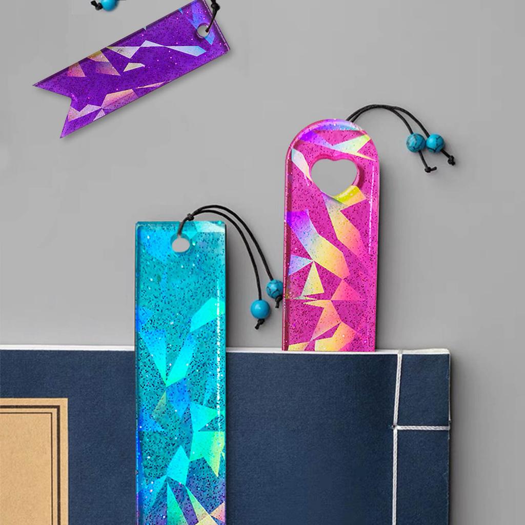 Easy to Use Silicone Mold Holographic Laser Bookmark Mold Resuable Making Molds Ribbon Casting Mould for Bookstores