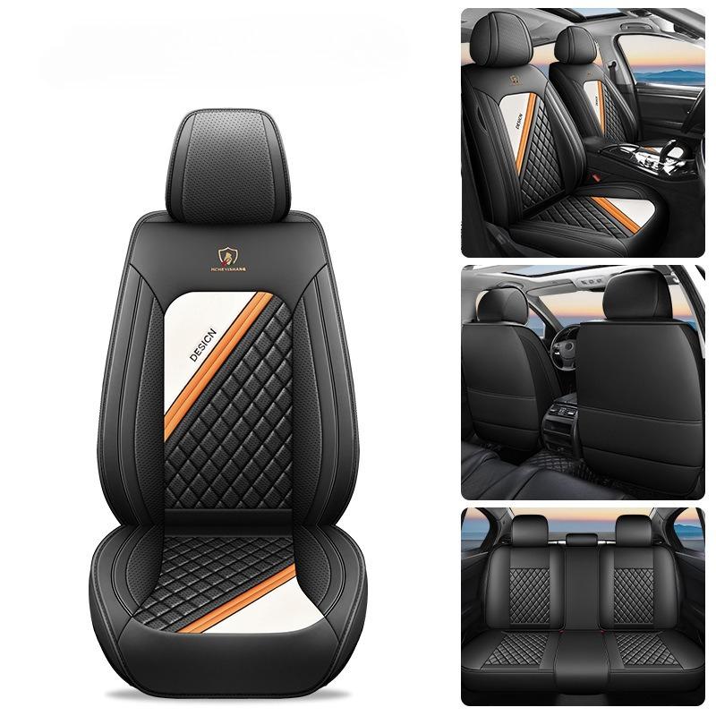 5-Seat Car Seat Covers | Summer Faux Leather Comfortable Breathable Universal Fit Seat Cushions for All Seasons