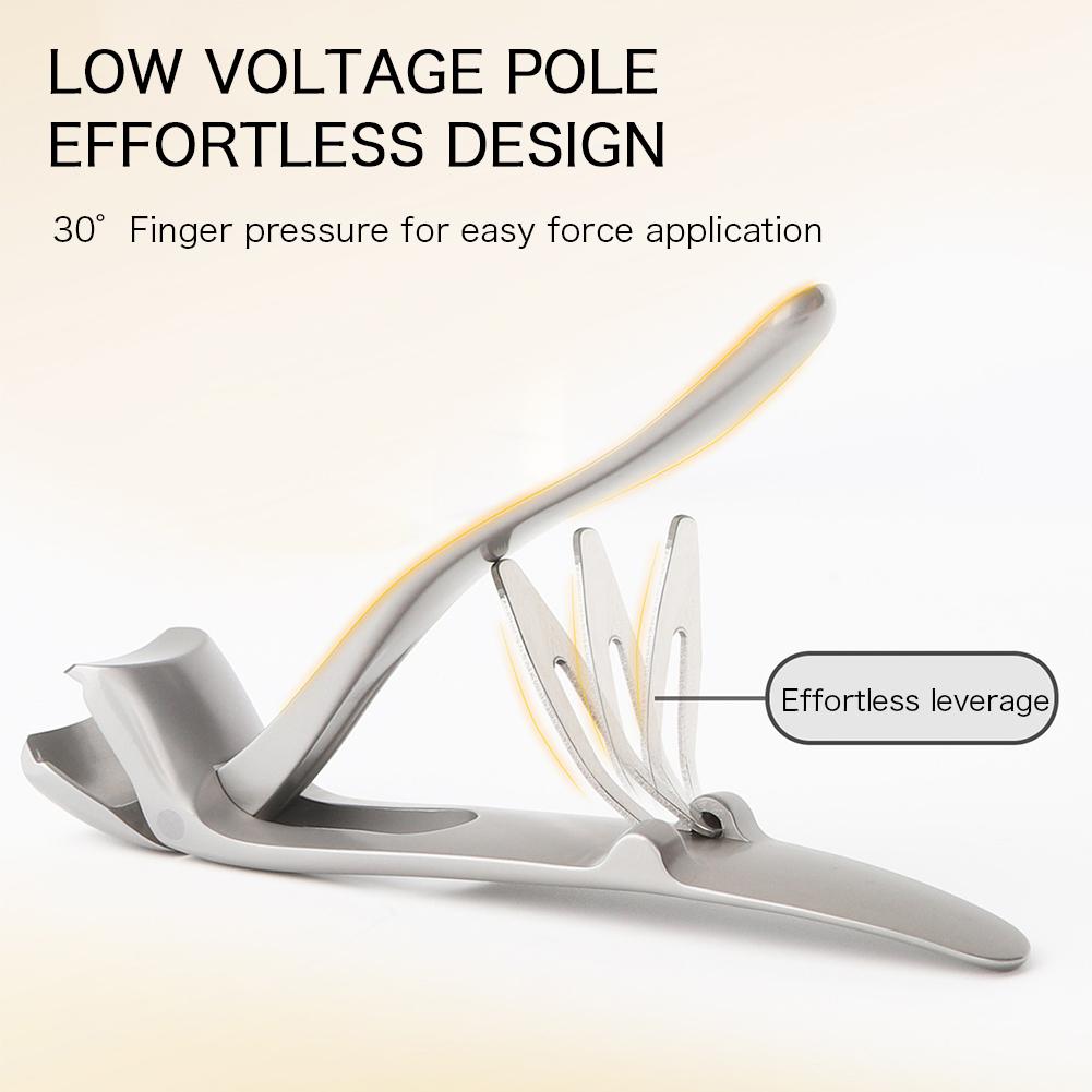 Edelstahl Nagelknipser Professioneller Nagelknipser Weite Maulöffnung Werkzeug zum Schneiden dicker Nägel Spritzwassergeschützter Maniküre-Knipser