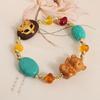New Chinese Magnesite Turquoise Sandalwood Bracelet Design Gentle White Nine-tailed Fox Red Agate Accessories Fashion Bracelet