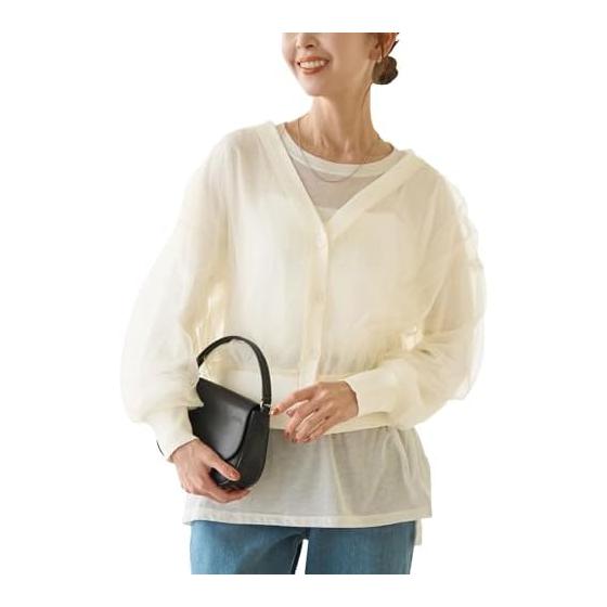 ROPE PICNIC Cardigan Sheer Tulle Cardigan Women s