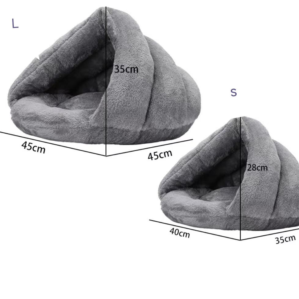 Superweiches und warmes Winter-Haustiernest für Katzen und Hunde, dicker dreieckiger Schlafsack, Zwinger