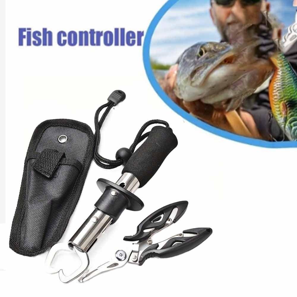 Stainless Steel Fish Lip Gripper Grip Control Fish Controller Set Fishing Pliers  Fishing Accessory